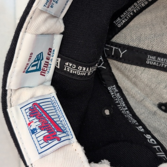 Vintage NY Yankees 1998 World Series Baseball Hat Fitted 7 New Era Blue Wool - Picture 8 of 8